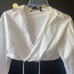 Zara White Tie Top
